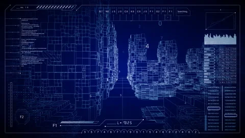 Futuristic technological interface HUD. Stock Footage 102443494