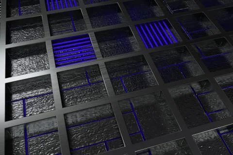 Futuristic technological or industrial background made from brushed metal g.. Ilustración de archivo
