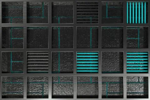 Futuristic technological or industrial background made from brushed metal g.. Ilustración de archivo