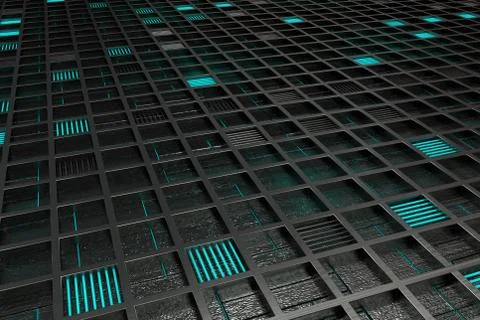 Futuristic technological or industrial background made from brushed metal g.. Stock Illustration