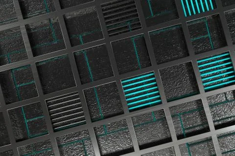 Futuristic technological or industrial background made from brushed metal g.. Ilustración de archivo