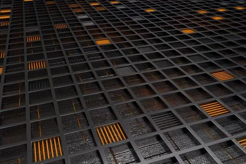 Futuristic technological or industrial background made from brushed metal g.. Ilustración de archivo