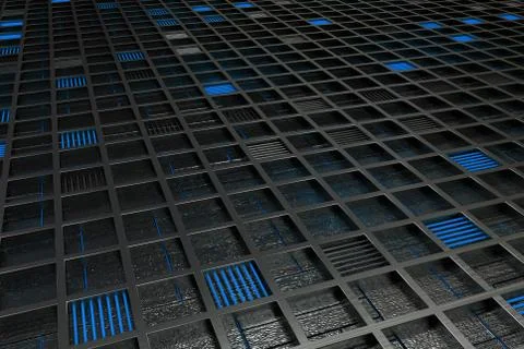Futuristic technological or industrial background made from brushed metal g.. Ilustración de archivo