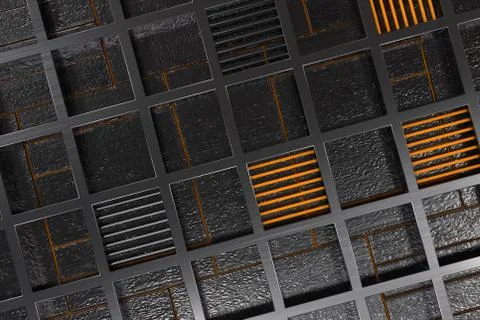 Futuristic technological or industrial background made from brushed metal g.. Stock Illustration