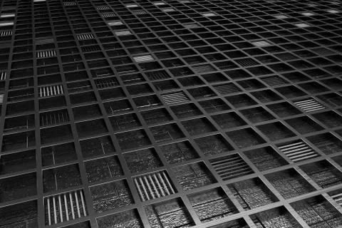 Futuristic technological or industrial background made from brushed metal g.. Ilustración de archivo