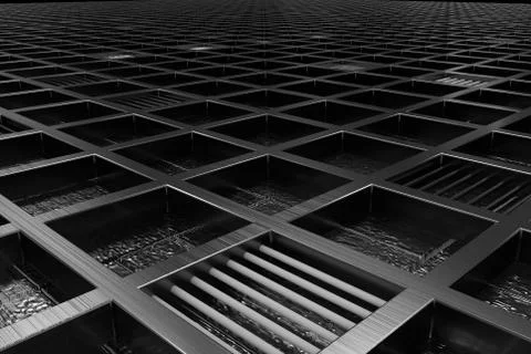 Futuristic technological or industrial background made from brushed metal g.. Ilustración de archivo