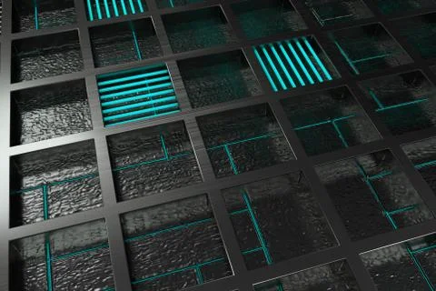 Futuristic technological or industrial background made from brushed metal g.. Ilustración de archivo