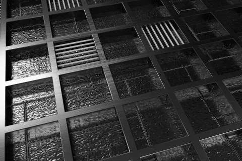 Futuristic technological or industrial background made from brushed metal g.. Ilustración de archivo