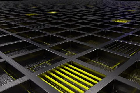 Futuristic technological or industrial background made from brushed metal g.. Ilustración de archivo