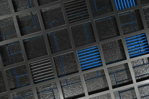 Futuristic technological or industrial background made from brushed metal g.. Ilustración de archivo