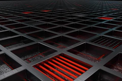 Futuristic technological or industrial background made from brushed metal g.. Ilustración de archivo