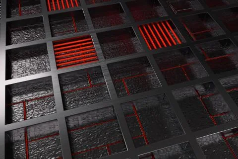 Futuristic technological or industrial background made from brushed metal g.. Ilustración de archivo