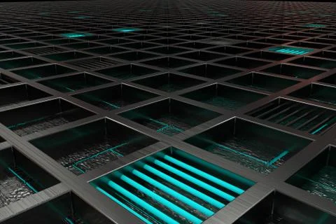 Futuristic technological or industrial background made from brushed metal g.. Ilustración de archivo