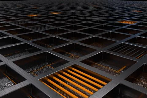 Futuristic technological or industrial background made from brushed metal g.. Ilustración de archivo