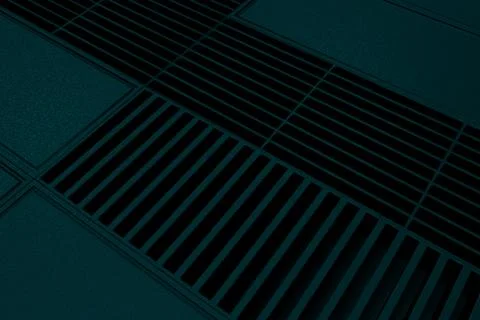 Futuristic technological or industrial background made from metal grates an.. Ilustración de archivo
