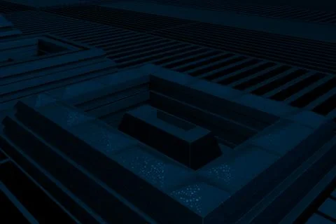 Futuristic technological or industrial background made from metal grates an.. Ilustración de archivo