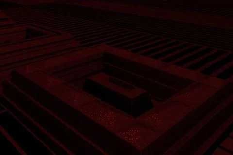 Futuristic technological or industrial background made from metal grates an.. Ilustración de archivo
