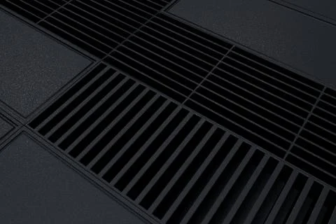 Futuristic technological or industrial background made from metal grates an.. Ilustración de archivo