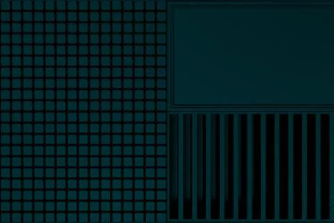 Futuristic technological or industrial background made from metal grates an.. Ilustración de archivo
