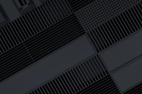 Futuristic technological or industrial background made from metal grates an.. Ilustración de archivo