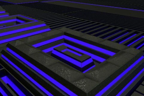 Futuristic technological or industrial background made from metal grates wi.. Ilustración de archivo