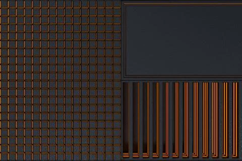 Futuristic technological or industrial background made from metal grates wi.. Ilustración de archivo