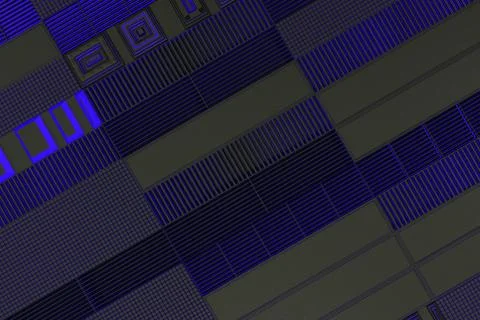 Futuristic technological or industrial background made from metal grates wi.. Ilustración de archivo