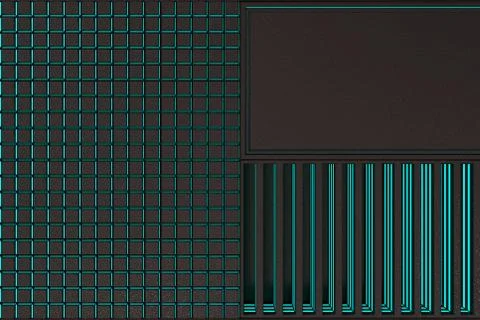 Futuristic technological or industrial background made from metal grates wi.. Ilustración de archivo