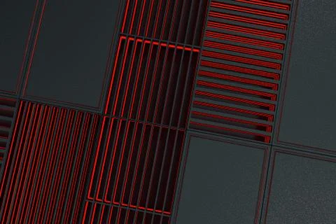 Futuristic technological or industrial background made from metal grates wi.. Ilustración de archivo