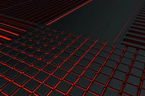 Futuristic technological or industrial background made from metal grates wi.. Ilustración de archivo