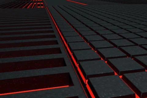 Futuristic technological or industrial background made from metal grates wi.. Stock Illustration