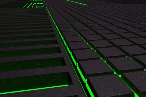 Futuristic technological or industrial background made from metal grates wi.. Ilustración de archivo