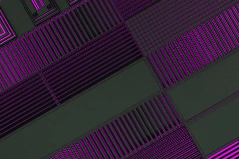 Futuristic technological or industrial background made from metal grates wi.. Ilustración de archivo