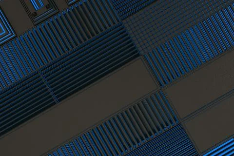 Futuristic technological or industrial background made from metal grates wi.. Ilustración de archivo
