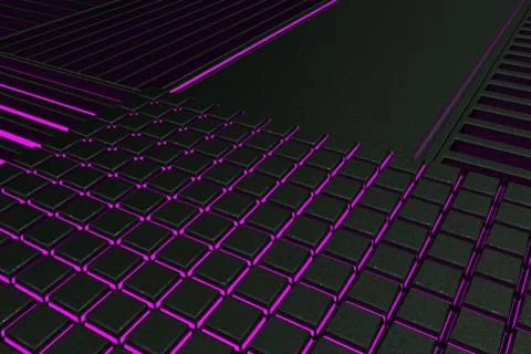 Futuristic technological or industrial background made from metal grates wi.. Ilustración de archivo