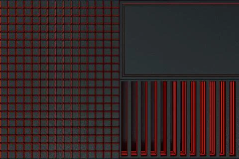 Futuristic technological or industrial background made from metal grates wi.. Ilustración de archivo