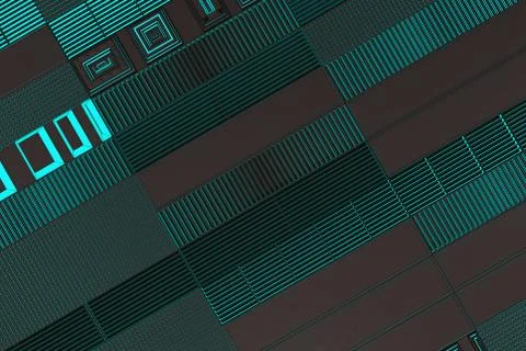 Futuristic technological or industrial background made from metal grates wi.. Ilustración de archivo