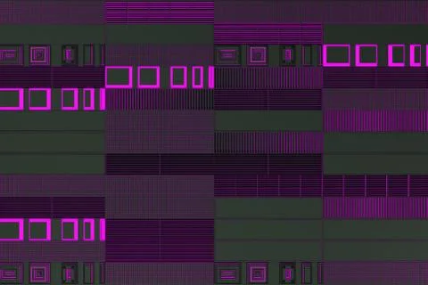 Futuristic technological or industrial background made from metal grates wi.. Ilustración de archivo