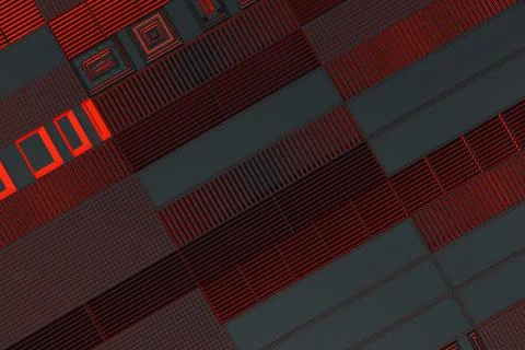 Futuristic technological or industrial background made from metal grates wi.. Ilustración de archivo