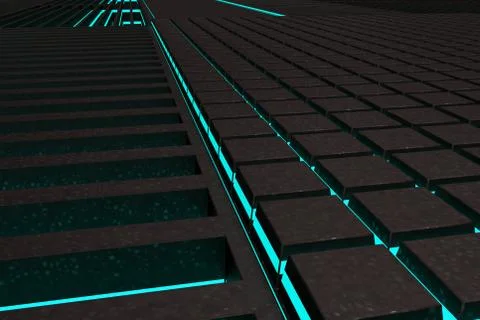 Futuristic technological or industrial background made from metal grates wi.. Ilustración de archivo