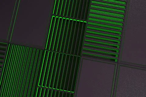 Futuristic technological or industrial background made from metal grates wi.. Ilustración de archivo