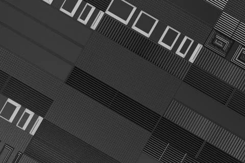 Futuristic technological or industrial background made from metal grates wi.. Illustrazione stock