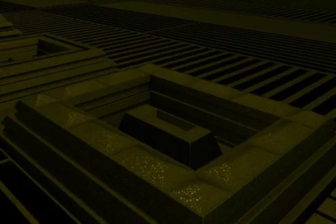 Futuristic technological or industrial background made from metal grates an.. Ilustración de archivo