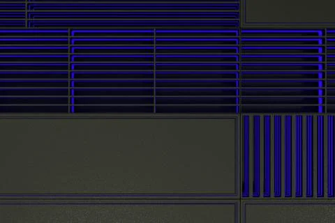 Futuristic technological or industrial background made from metal grates wi.. Ilustración de archivo