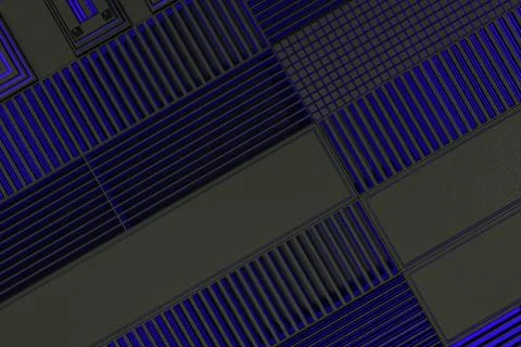 Futuristic technological or industrial background made from metal grates wi.. Ilustración de archivo