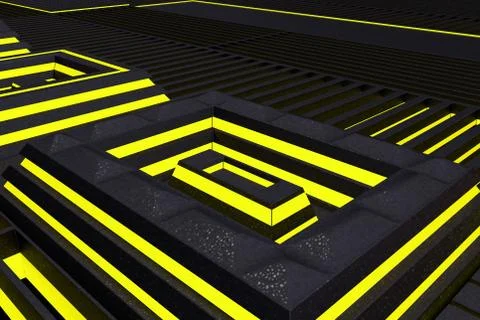 Futuristic technological or industrial background made from metal grates wi.. Stock Illustration