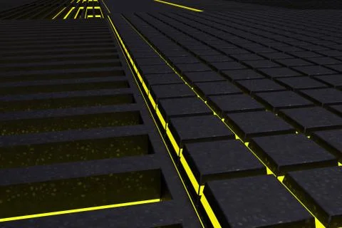 Futuristic technological or industrial background made from metal grates wi.. Ilustración de archivo