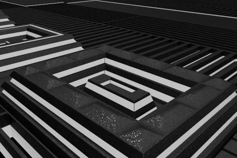 Futuristic technological or industrial background made from metal grates wi.. Stock Illustration