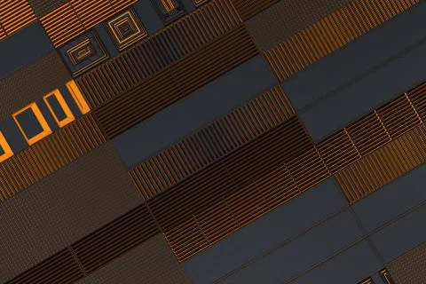 Futuristic technological or industrial background made from metal grates wi.. Stock Illustration