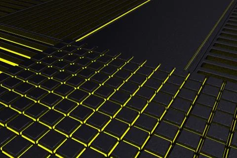 Futuristic technological or industrial background made from metal grates wi.. Stock Illustration